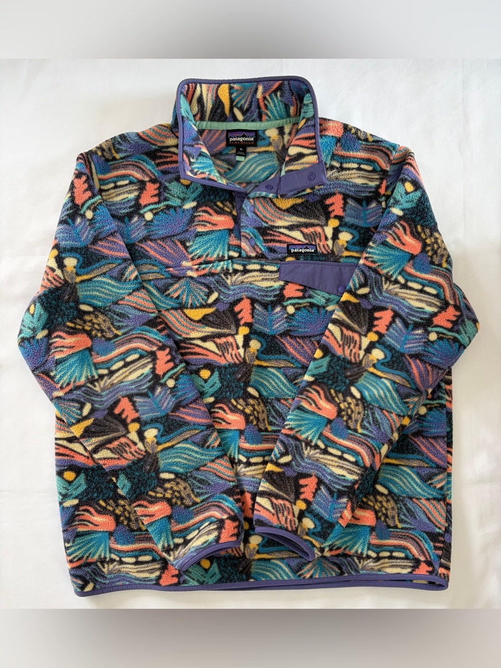 Patagonia Synchilla Snap-T Pullover Fleece Men's Size XL Joy Pitch Blue - Picture 12 of 13